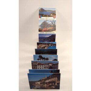 Vintage Switzerland Accordion Fold Postcard Lugano San Salvatore Scenic Mountain